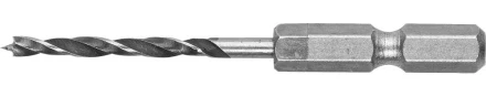ЗУБР &quot;ЭКСПЕРТ&quot;. Сверло по дереву, М-образная заточка, шестигранный хвостовик 1/4&quot;, 3х60мм 29423-060-03 купить в Магнитогорске
