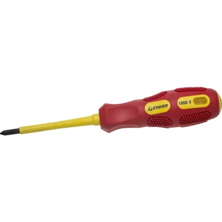 Отвертка STAYER &quot;PROFESSIONAL&quot; &quot;MAX-GRIP&quot; диэлектрическая, двухкомпонентная рукоятка, Cr-V, PH №1x80мм 25828-1-080 G купить в Магнитогорске