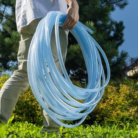 Шланг поливочный прозрачный армированный Palisad 3-х слойный, 1/2", 25 м 67361 купить в Магнитогорске