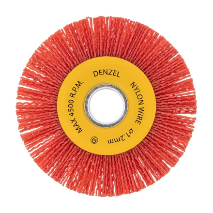 Щетка для УШМ, Denzel 125 мм, плоская, нейлоновая щетина, посадка 22,2 мм, 74461 купить в Магнитогорске