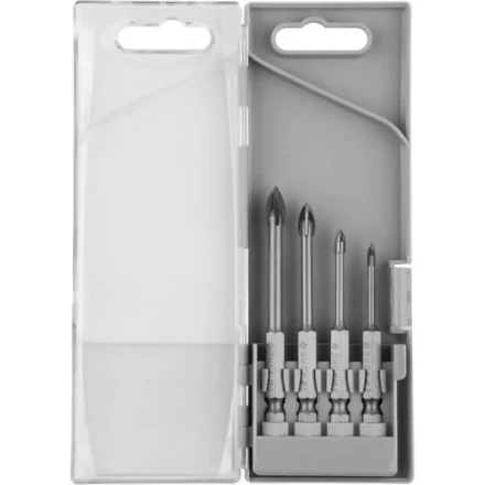 Набор ЗУБР &quot;ПРОФЕССИОНАЛ&quot;: Сверла по кафелю, керамике, с четырьмя режущими лезвиями 3, 4, 6, 8 мм, 4 шт 29845-H4_z01 купить в Магнитогорске