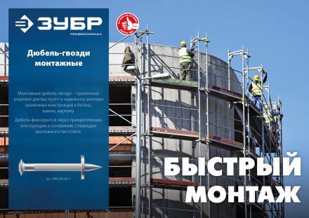 ЗУБР ДГМ, 30 x 4.5 мм, цинк, 1 кг, монтажный дюбель-гвоздь , Профессионал (3063-45-30-1) купить в Магнитогорске