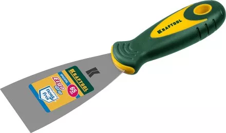 Шпательная лопатка KRAFTOOL с 2-компонент ручк, профилиров нержав полотно, 65мм 10035-065 купить в Магнитогорске