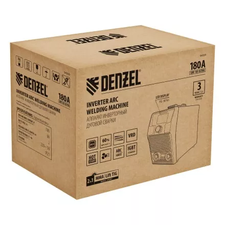 Аппарат инвертор. дуговой сварки Denzel SDR-185 Ultra, 180 А, ПВ 60% 94359 купить в Магнитогорске