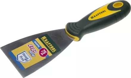 Шпательная лопатка KRAFTOOL с 2-компонент ручк, профилиров нержав полотно, 75мм 10035-075 купить в Магнитогорске