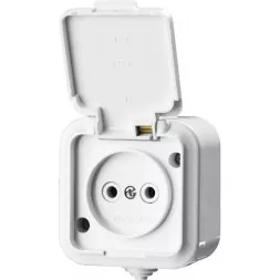 Розетка STAYER &quot;MASTER&quot; &quot;MAXIMA&quot; одноместная, с защитной крышкой, IP54, 10А, 220В 54305-W