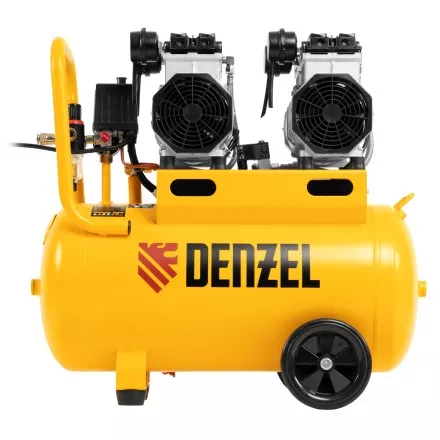 Компрессор безмасляный, малошумный Denzel DLS 2200/50, 2200 Вт, 2x1100, 50 л, 380 л/мин купить в Магнитогорске