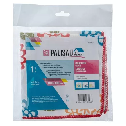 Салфетка из микрофибры универсальная Home Palisad 923435, 300 х 300 мм, с цветами купить в Магнитогорске
