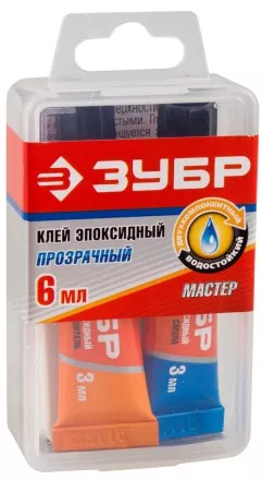 Клей ЗУБР эпоксидный, в тюбиках, в пластиковой коробке, 3мл+3мл 41948 купить в Магнитогорске