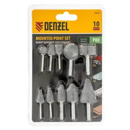 Набор шарошек для дрели (ПШМ), 10 шт Denzel 76028 купить в Магнитогорске
