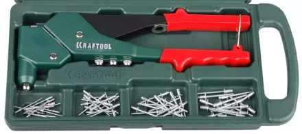 Заклепочник поворотн. 360°, KRAFTOOL &quot;RX-7&quot; 31176-H6, d=2,4-4,8 мм - Al и сталь, d=2,4-4,0 - нерж сталь, в боксе, с набором заклепок 31176-H6 купить в Магнитогорске