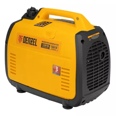Генератор инверторный Denzel GT-1200iS, 1.2 кВт, 230 В, бак 2.4 л, закрытый корпус, ручной старт купить в Магнитогорске