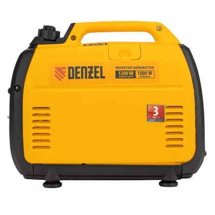 Генератор инверторный Denzel GT-1200iS, 1.2 кВт, 230 В, бак 2.4 л, закрытый корпус, ручной старт купить в Магнитогорске