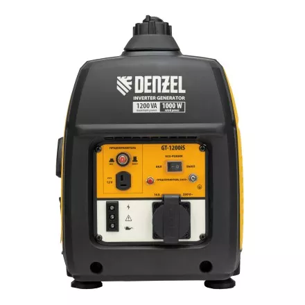 Генератор инверторный Denzel GT-1200iS, 1.2 кВт, 230 В, бак 2.4 л, закрытый корпус, ручной старт купить в Магнитогорске