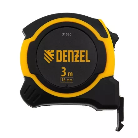 Рулетка Denzel 3м х 16мм, двухкомп. корпус, магнитный обрезиненный зацеп, 31530 купить в Магнитогорске