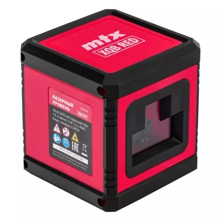 Лазерный уровень MTX XQB RED Pro SET, 10 м, красный луч, батарейки, штатив 350185 купить в Магнитогорске