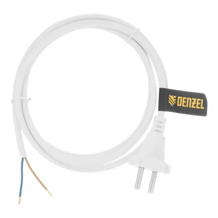 Шнур сетевой Denzel Energy Series, ПВС, 1,5 м, 2 x 1 мм, с неразборной вилкой, белый, 3 м, 37660 купить в Магнитогорске