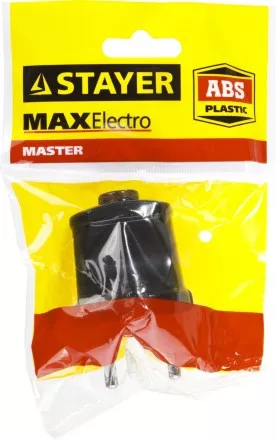 Вилка MAXElectro электрическая, 6А/220В, черная, STAYER 55150-B купить в Магнитогорске