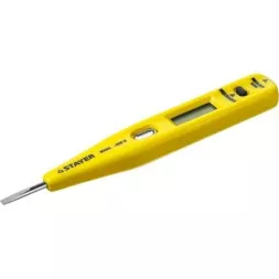 Тестер напряжения STAYER &quot;MASTER&quot; цифровой со световым индикатором, 12-220В, 125мм 45290