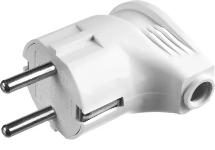 Вилка MAXElectro электрическая, 16А/220В, угловая, с заземлением, белая, STAYER 55161-W купить в Магнитогорске