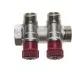 Коллектор GENERAL FITTINGS для горячей воды, вентили, никелированная латунь, вход 3/4&quot; - 2 выхода 1/2&quot; 51046-3/4-1/2-HT2 купить в Магнитогорске