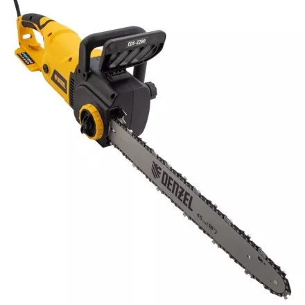 Пила цепная электрическая Denzel EDS-2200, 2.2 кВт,продольная, шина 45 см, шаг 3/8, паз 1.3 мм, 62 звена 95619 купить в Магнитогорске
