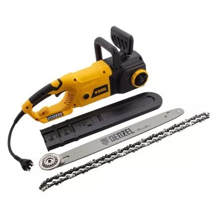 Пила цепная электрическая Denzel EDS-2200, 2.2 кВт,продольная, шина 45 см, шаг 3/8, паз 1.3 мм, 62 звена 95619 купить в Магнитогорске