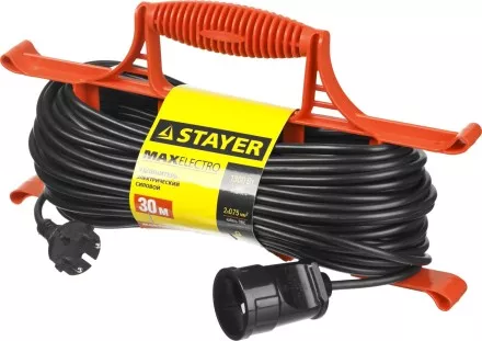 Удлинитель электрический &quot;MAXElectro&quot; на рамке, 30 м, 1 гнездо, STAYER 55018-30 купить в Магнитогорске