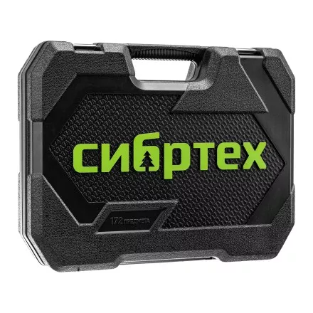 Набор инструментов Сибртех 14171, 1/2&quot;, 3/8&quot;, 1/4&quot;, пластиковый кейс 172 предм. купить в Магнитогорске