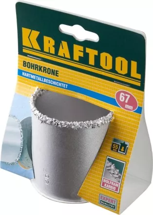 Коронка KRAFTOOL кольцевая с напылением из карбида вольфрама, 67мм 33401-67_z01 купить в Магнитогорске