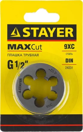 Плашка круглая ручная STAYER &quot;MASTER&quot;, сталь 9ХС, для трубной резьбы G 1/2`` 28029-1/2 купить в Магнитогорске
