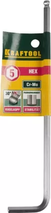 Ключ KRAFTOOL &quot;INDUSTRIE&quot; имбусовый, длинный c шариком, Cr-Mo, хромосатинированное покрытие, HEX 5 27437-5 купить в Магнитогорске