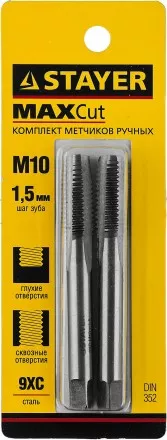 Комплект метчиков STAYER &quot;MASTER&quot;, сталь 9ХС, М10х1,5, 2 шт 28025-10-1.5-H2 купить в Магнитогорске