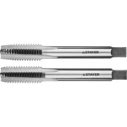 Комплект метчиков STAYER &quot;MASTER&quot;, сталь 9ХС, М12х1,5, 2 шт 28025-12-1.5-H2