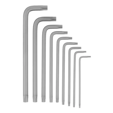Набор ключей имбусовых Torx-Tempered, TT10-50, CrV, 9 шт., удлиненные Сибртех 123717 купить в Магнитогорске