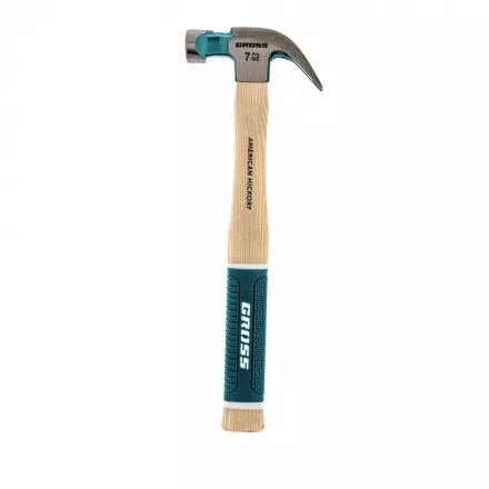 Молоток-гвоздодер с магнитом GROSS AMERICAN HICKORY 200 г угол 45 обрезиненная рукоятка 10414 купить в Магнитогорске