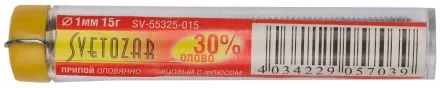 Припой СВЕТОЗАР оловянно-свинцовый, 30% Sn / 70% Pb, 15гр SV-55325-015 купить в Магнитогорске