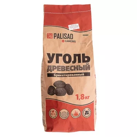 Древесный уголь, брикетированный, 1,8 кг, Camping Palisad 69489 купить в Магнитогорске