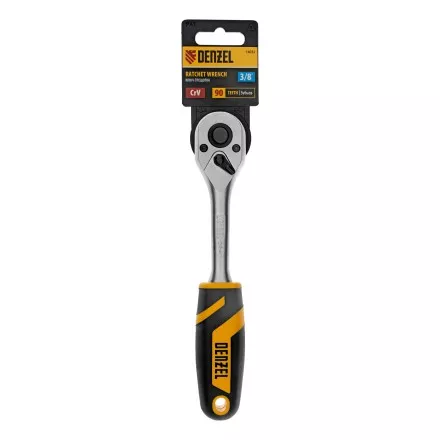 Ключ-трещотка 3/8&quot; Denzel 14032, 90 зубьев, с быстрым сбросом, CrV купить в Магнитогорске