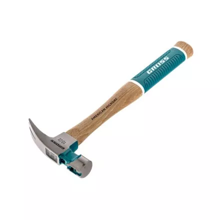 Молоток-гвоздодер с магнитом GROSS AMERICAN HICKORY 280 г угол 75 обрезиненная рукоятка 10417 купить в Магнитогорске
