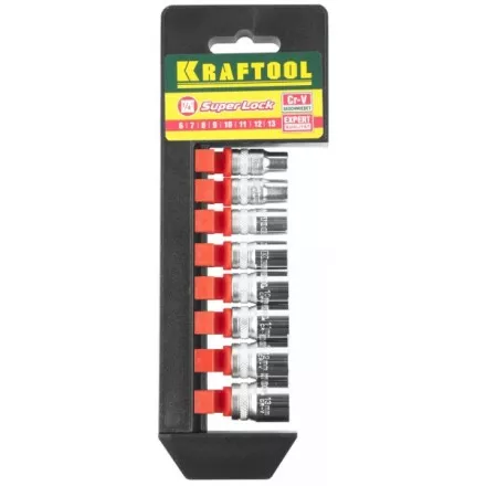 Набор KRAFTOOL &quot;EXPERT QUALITAT&quot; Торцовые головки &quot;SUPER LOCK&quot;, 1/4&quot;, 6-13мм, 8 предметов 27860-H8_z01 купить в Магнитогорске