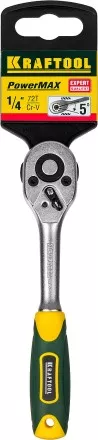 Трещотка для торцовых головок KRAFTOOL &quot;EXPERT&quot;, Сr-V сталь, 72 зубца, 1/4&quot; 27791-1/4_z02 купить в Магнитогорске