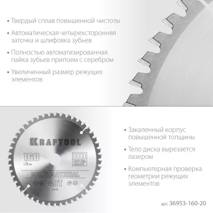 Диск пильный Multi Material, повышенный ресурс 36953-160-20 купить в Магнитогорске