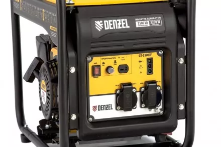 Генератор инверторный GT-3500iF, 3.5 кВт, 230 В, бак 5 л, открытый корпус, ручной старт Denzel 94705 купить в Магнитогорске