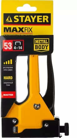 Степлер &quot;Max 53&quot; с регулировкой силы удара, металлический корпус, для тонкой скобы тип 53 (4-14 мм), STAYER Master 31501 купить в Магнитогорске