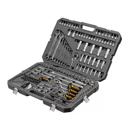 Набор инструментов Denzel 15807, 1/2&quot;, 1/4&quot;, 3/8&quot;, CrV, S2, пластиковый кейс, 216 предметов купить в Магнитогорске