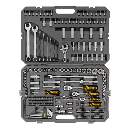 Набор инструментов Denzel 15807, 1/2&quot;, 1/4&quot;, 3/8&quot;, CrV, S2, пластиковый кейс, 216 предметов купить в Магнитогорске