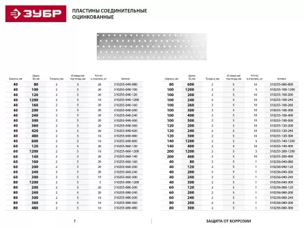 Пластина соединительная ЗУБР &quot;МАСТЕР&quot;, 200х1200мм, 5шт 310255-200-1200 купить в Магнитогорске