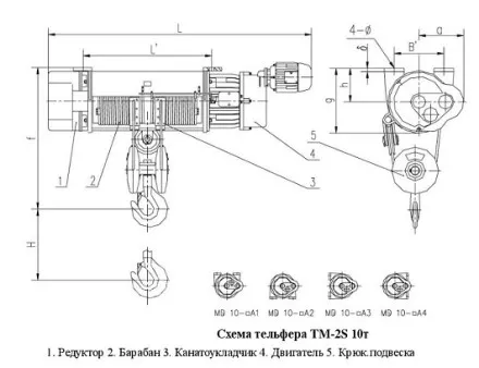 Тельфер электрический с тележкой, ТM-1S-10-12 Magnus-Profi Professional купить в Магнитогорске