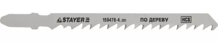 Полотна STAYER &quot;STANDARD&quot;, T144D, для эл/лобзика, HCS, по дереву, фанере, быстрый рез, EU-хвост., шаг 4мм, 74мм, 2шт 159478-4_z01 купить в Магнитогорске